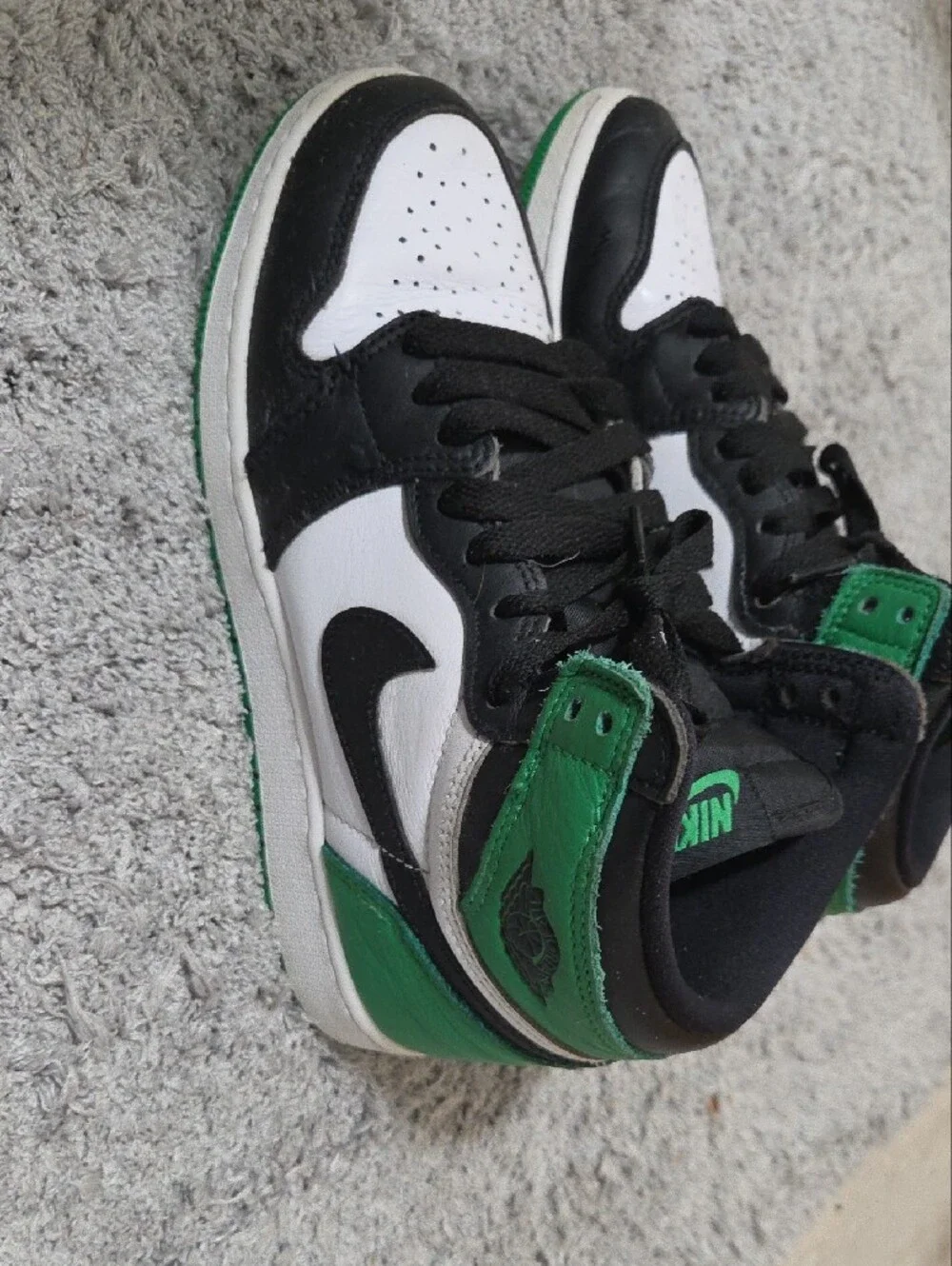Nike Kids' High-Top Sneakers in Black, White, Green